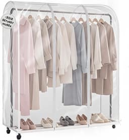 Grote transparante kledinghoes 150 x 150 x 50 cm, stofbescherming, waterdicht en met 2 ritsen voor optimale bescherming van kleding — thumbnail 1
