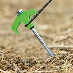 Grondanker Schroefharing - Tent Haringen - Kamperen Luifel Vastzetten - In Donker Oplichtend - 20 cm - Groen — thumbnail 3