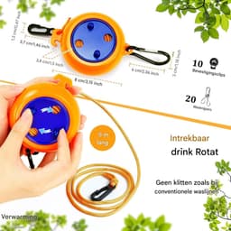 TOVBMUP Vitdipy - Waslijn Uittrekbaar - Roldrooglijn - Waslijndraad 8 meter - Voor Binnen & Buiten - Voor camping / kamperen / reizen - Oranje — thumbnail 2