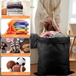 Dailygoods- Waszak Waterdicht - Opvouwbare Wasopbergtas - Trekkoordsluiting - 50 x 60 cm - Duurzaam 210D Oxford-doek - Geschikt voor Reizen - Opbergzak — thumbnail 2