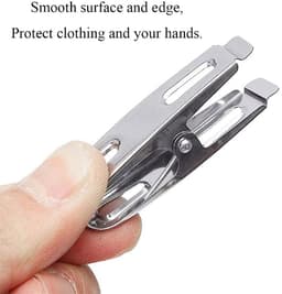 Dailygoods- Kledingpinnen 20 Stuks - Roestvrij Staal - Hitte- en Vorstbestendig - Duurzaam - Sterk Draagvermogen - 4.8cm x 1cm x 2cm - Wasknijpers — thumbnail 4