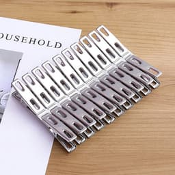 Dailygoods- Kledingpinnen 20 Stuks - Roestvrij Staal - Hitte- en Vorstbestendig - Duurzaam - Sterk Draagvermogen - 4.8cm x 1cm x 2cm - Wasknijpers — thumbnail 1