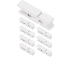 Houten Knijpers - Kleine Clips - Foto's Ophangen - Stevige Grip - 50 Stuks - Wit