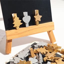 Dailygoods- Houten Wasknijpers 100 Stuks - Decoratieve Klemmen - Knijpers voor Fotomuren - Houten Knutselklemmen - Geschikt voor Feesten - Afmeting 3,5 cm — thumbnail 5