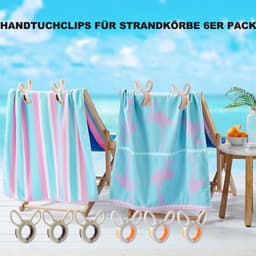 Dailygoods- Wasknijpers 6 Stuks - Winddichte Handdoekklemmen - Grote Strandhanddoekklemmen - Kunststof Wasknijpers - Konijnenoren Ontwerp - Hoogwaardig Materiaal — thumbnail 4