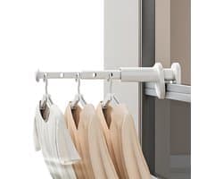 Dailygoods- Reis-droogrek Draagbaar - Inklapbaar - Verstelbaar - Geschikt voor 7 Kledingstukken - Zonder Boren - Eenvoudige Installatie - Kledingrek