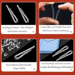 Dailygoods- Mini Wasknijpers 300 Stuks - Kunststof - Kleine Wasknijpers - Transparant - U-vormige Krokodillenklemmen - Duurzaam Materiaal — thumbnail 4