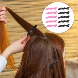 Afdelingsklemmen Haar - Haarklemmen Kapper - Haar Stylen - Antislip Handgreep - 10 stuks - Zwart Roze — thumbnail 4
