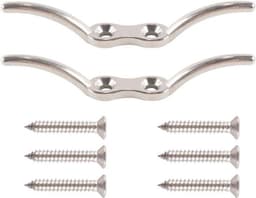 Ophanghaak - 2-pack - Robuust - Verzinkt - Touwbevestiging - Romeinse jaloeziekoord - Waslijn - Geschikt voor Buiten - Zilver. — thumbnail 1