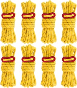 8-pack 4 mm ultralichte tentscheerlijnen met aluminium spanners — Ideaal voor kampeertenten, tarpen, wandelen en backpacken (Geel) — thumbnail 1