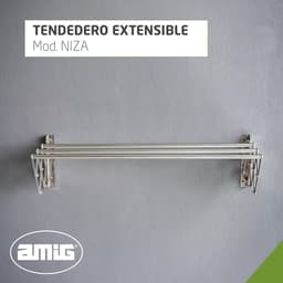Uitschuifbare Waslijn - Opvouwbaar Wasrek - Kleding Drogen - Roestvrij Aluminium - 140 cm - Zilverkleurig — thumbnail 5