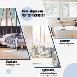 Fabono-Opvouwbare Wasmand met 3 Vakken 100L – Grote Wassorteerder met Handgrepen – Wasverzamelaar voor Donkere, Witte & Gekleurde Was – Beige Wasmand voor Badkamer en Wasruimte — thumbnail 2
