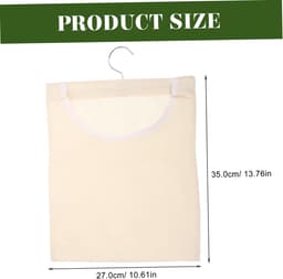 Wasknijper Opbergtas - Wasknijper Zak - Wasknijpers Opbergen - 360 Graden Draaibare Haak - 35x27x1CM - Beige — thumbnail 5