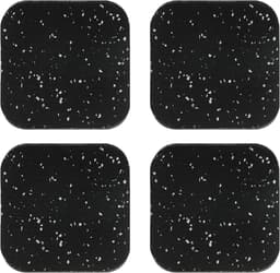 Schokabsorberende pads - 4 Stuks - Wasmachine trillingsdemper - Rubber - Geluidsisolerende mat voor wasmachine - Geluidsisolatiemat - Antislip - Beschermende loopbandmat - Voor wasmachines en fitnessapparatuur - 10x10x1cm - Zwart/Wit — thumbnail 1