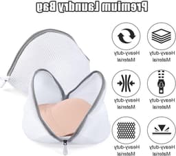 4-delige Herbruikbare Wasnet voor de Wasmachine, Ideaal voor Ondergoed, Bh's en Fijne Was met Rits, Duurzaam en Praktisch Waszakje — thumbnail 2