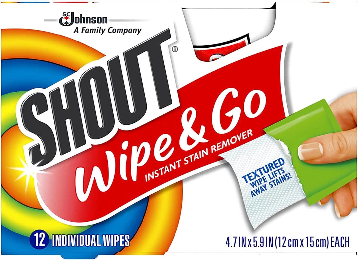 Shout Wipe & Go - Vlekkenverwijderaar vochtige doekjes 12 stuks - instant vlekkenverwijderaar — afbeelding 1