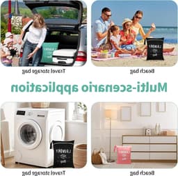Reiswaszakken Set van 3, 38x48cm, Ideaal voor Vuil Wasgoed, Sport, Zwemmen en Yoga — thumbnail 5