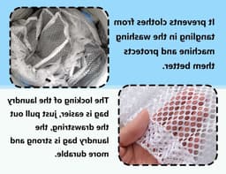 3-delige Wasnet Set voor Wasmachine, Herbruikbare Grofmazige Wasnetten met Koordstopper, 30 x 40, 40 x 50, 50 x 60 cm, Ideaal voor Kleding en Delicate Stoffen — thumbnail 4