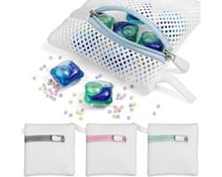 4 Stuks Kleine Mesh Waszakken, Duurzame Polyester Opbergzakken voor Geurige Parels, Reiswas Organizer, Bescherming voor Delicate Kleding