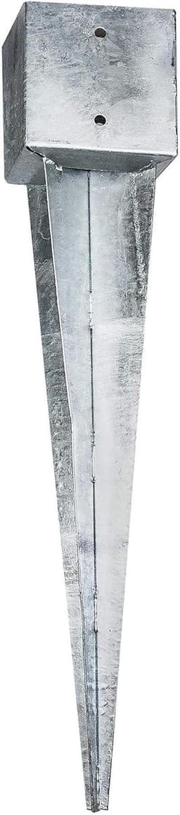 Vierkant Grondanker - Inslaghuls Staal - Stevig Fundament - Thermisch Verzinkt - 750 mm Lengte - Zilverkleurig — thumbnail 2