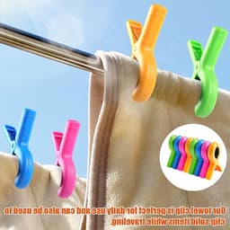 Grote Kledingknijpers van Plastic – 10 Stuks Kleurige Antislip Clips 9.5x7 cm – Sterke Knijpers voor Strandhanddoek, Kleding en Campinggebruik — thumbnail 2