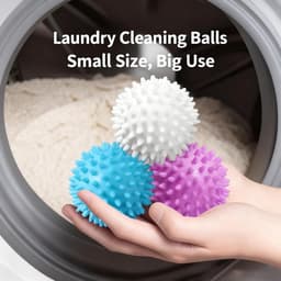 SnelShoppen - Tumble Dryer Balls Set van 6 - Herbruikbare Siliconen Wasballen voor Droger en Wasmachine, Energiebesparende Vezelverzachter en Anti-Tan — thumbnail 5