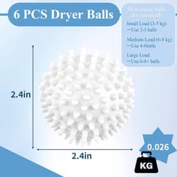 6 stuks-Wasbal - wasmiddelbal - wasklopper - geschikt voor wasmachines en drogers - voorkomt dat kleding in de knoop raakt - wit - 6*6*6 cm — thumbnail 3