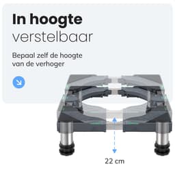 Wasmachine Verhoger - Geschikt voor Droger, Koelkast, Vaatwasser en Vriezer - Opbouwmeubel - Sokkel - Kast - Verstelbaar - Zwart - LUFT — thumbnail 4
