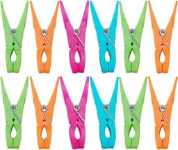 Kledingklemmen - Wasknijpers - Kleding Drogen - Sterke Klemkracht - 12 stuks - Gemengde Kleur — thumbnail 1