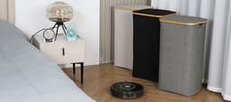 Wasmand Wasmand Met Deksel – 100L Grote Opslagcapaciteit – Opvouwbare Waszak Van Oxford Stof – Bamboe Wasbox Met Handgreep – Met Uitneembare & Wasbare Binnenzak – Grijs/Zwart – Voor Slaapkamer, Badkamer & Wasruimte — thumbnail 3