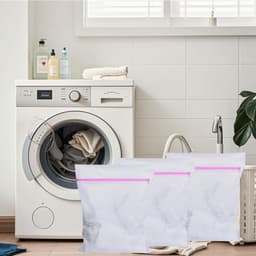 Set van 3 wasnetten 50 cm x 60 cm, fijne mesh waszakken, herbruikbare waszakken met rits voor kleding, lingerie en delicate stoffen — thumbnail 2