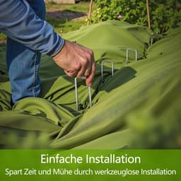 Byshayne- Grondankers 50 Stuks - Roestvrij Staal - Haringen/Tentharingen - Voor Tuinvlies/Onkruidvlies - U-vormige Grondhaken - 150/200 mm x 40 mm x Ø 2,5 mm — thumbnail 3