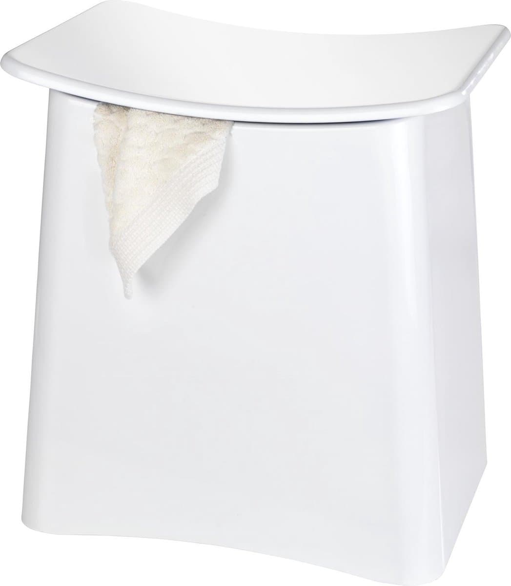 WENKO Wasmand en Badkruk Wing Wit 45x48cm - Badkamerkruk — afbeelding 1