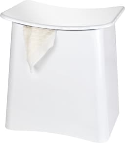 WENKO Wasmand en Badkruk Wing Wit 45x48cm - Badkamerkruk — thumbnail 1