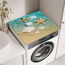 Wasmachinehoes, 60x60 cm antislip beschermmat voor wasmachine bovenkant, geschikt voor wasmachine, droger, keuken, badkamer, camper — thumbnail 3