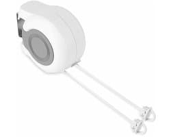 Waslijn - Drooglijnen - 13 m * 2 - Uittrekbaar - RVS - Waslijndraad - Uittrekbare Waslijn - Douchekledinglijn - wanddroogrek - Voor buiten en binnen - 20*16.3*10 cm - ABS en PVC - Wit en grijs — afbeelding 1