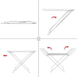 ZRSS® Elektrisch Droogrek - Droogtoren met Verwarming - Handdoekrek - Verwarmd Drogen - Inklapbaar - Wit — thumbnail 3