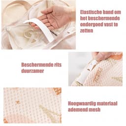 Premie BH Waszakken - 2 stuks BH Wasnetje Voor Wasgoed - Anti-Vervorming - Waszakje Lingerie - Met Rits - voor Wasmachine - Tulppatroon — thumbnail 3