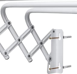 KADAX Inklapbaar wasrek voor wasruimte, ruimtebesparende wasdroger van metaal, uittrekbare accordeonwand, kleerhanger voor binnenshuis (80 cm) — thumbnail 3