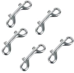 5 Pack 3.5 Inch Dubbele Bout Snaps Haak Metalen Clips Sleutelhouder voor Water Emmer Huisdier Feed Emmer Landbouw — thumbnail 1