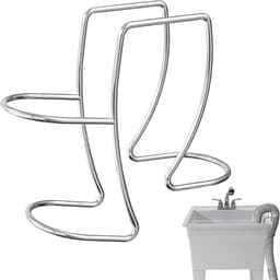 1 stuk - Houder voor afvoerslang wasmachine - verstelbare haak voor afvoerslang - roestvrij staal 304 slanggeleider clip voor wasbak - klem voor slang wasmachine - universele slangklem voor gootsteen - past op alle afvoerslangen — thumbnail 1