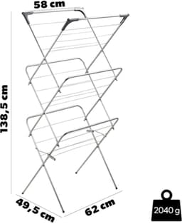 Verticale droogtoren met antislip voeten - ruimtebesparende wasdroger van metaal — thumbnail 2