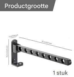 Ynkkvre-Opvouwbare Kledinghaak – Roestvrij Staal – Max. 7 kg – Klapbaar, Waterbestendig en Duurzaam – Voor Badkamer, Keuken en Balkon — thumbnail 1