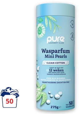 Pure Laundry Club Wasparfum Mini Pearls - Clean Cotton - 50 Wasbeurten - Luxe Geurbooster - Tot 12 Weken Frisse Was - 100% Plasticvrij, Natuurlijk & Vegan Wasparels - Geurparels Wasmachine — thumbnail 1