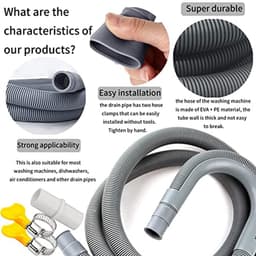 Universele Afvoerslang voor Vaatwasser en Wasmachine - Verlenging van 1 m tot 7 m met Bevestigingsmateriaal — thumbnail 4