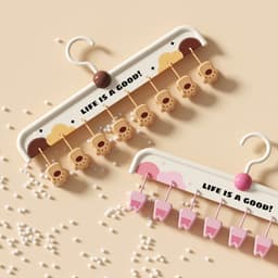 1 stuk - kattenklauw sokclip - multi-clip kleding droogrek rij rek naadloos antislip droogrek ondergoed - bruin — thumbnail 5