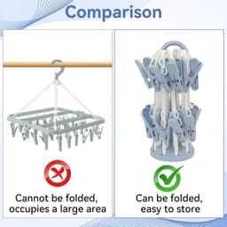 Sokkendroger (2-pack), opvouwbare mini-rotatiedroger, kampeerdroger, kan worden gebruikt voor het ophangen van sokken, ondergoed, babykleding en kleding voor huisdieren (blauw) — thumbnail 2