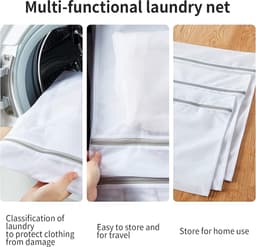 3 Pack Waszakken - Netwaszakken - Wasnetten - Wasnet Groot -Grote duurzame zakken - Delicate kleding - Perfect voor wasmachines - Jassen - Jeans - 50x60 - Huishoudelijk accessoire — thumbnail 4
