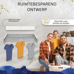 White-Label® Wanddroogrek - Droogrek Inklapbaar - Wasrek - Droogtoren - Droogrekken - Wit — thumbnail 4