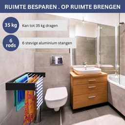 White-Label® Wanddroogrek - Droogrek Inklapbaar - Wasrek - Droogtoren - Droogrekken - Wit — thumbnail 5